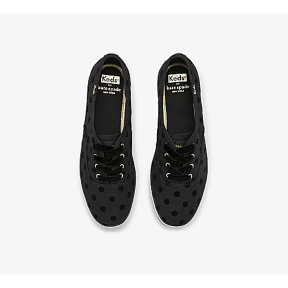 🌼 NWT Keds Kate Spade black dotted sneakers - Picture 2 of 7